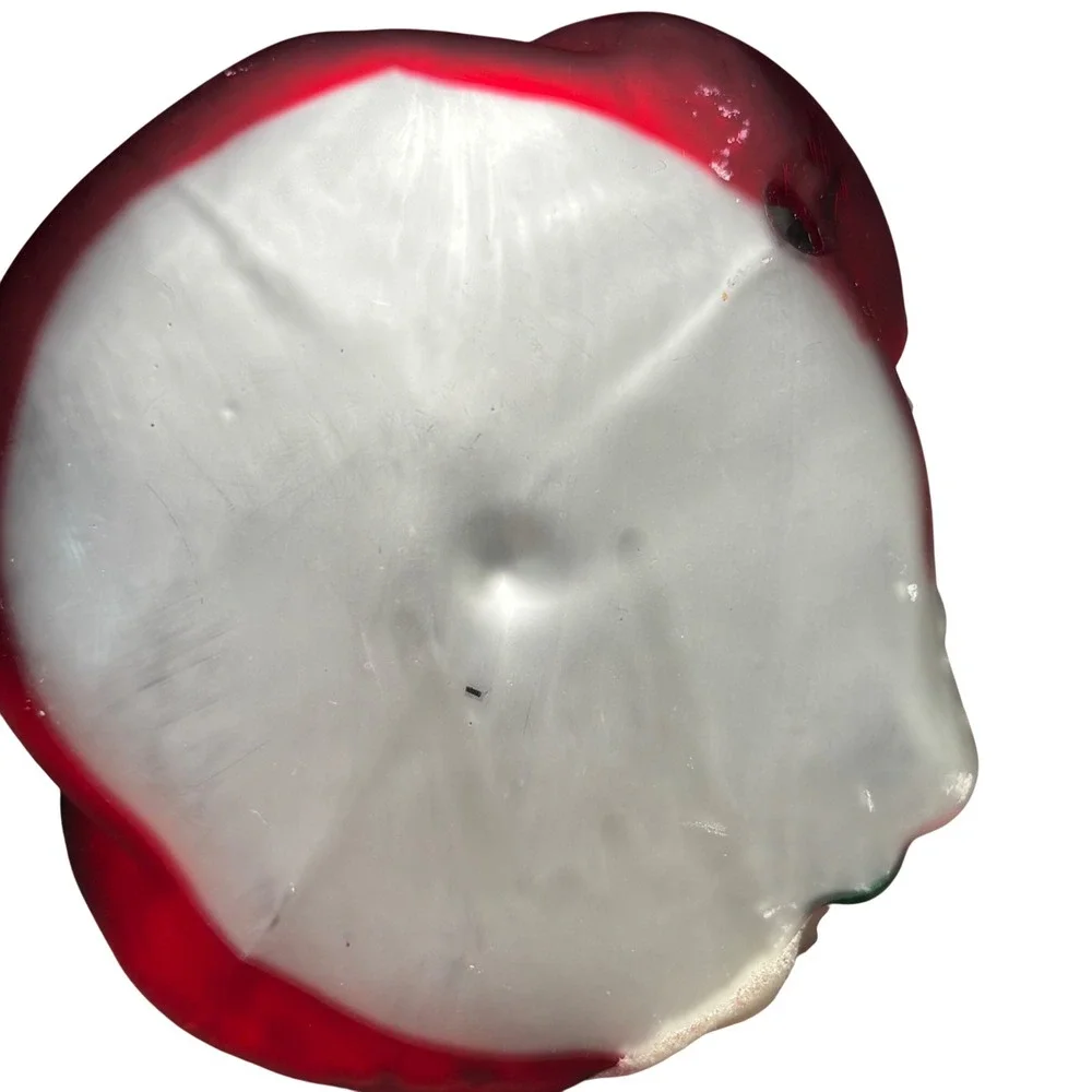 VTG Santa Claus Blown Glass Ornament Red Silver Pipe Gift Glitter 6 Inch